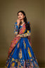 Blue kalamkari lehenga