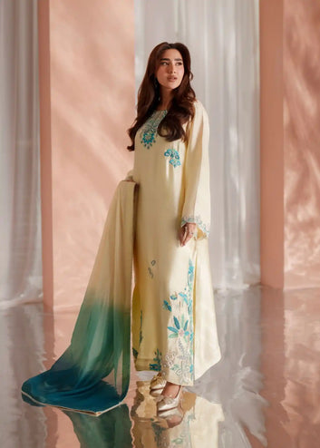 Celeste Creamy Silk Suit