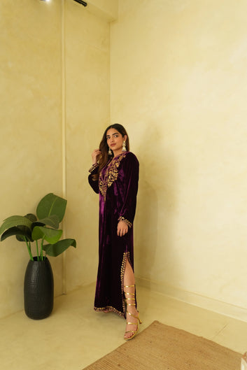 Purple Velvet kaftan