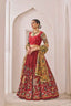 Red Kalamkari lehenga choli semi stitched