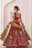 Red Kalamkari lehenga choli semi stitched