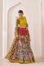Yellow Kalamkari lehenga choli semi stitched