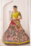 Yellow Kalamkari lehenga choli semi stitched